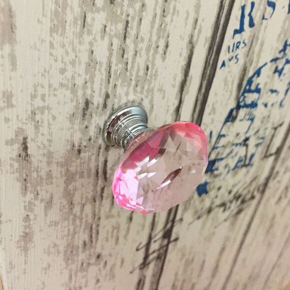 Diamond Shape 1.18" Cabinet Drawer Knob Pull Handle with Screw 10pcs Pink - Picture 5 of 6